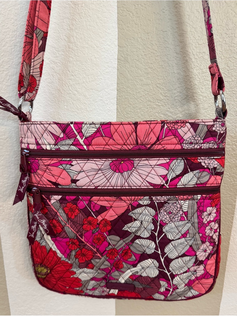 Vera Bradley Hot Pink Floral Quilted Crossbody